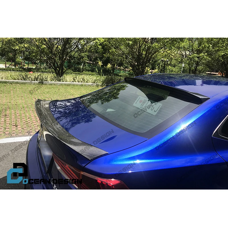 Black/Carbon Fiber Car Rear Trunk Spoiler Lip For LEXUS IS200 IS250 IS350 IS300 2014-2019 AR Style Rear Boot Spoiler Wing