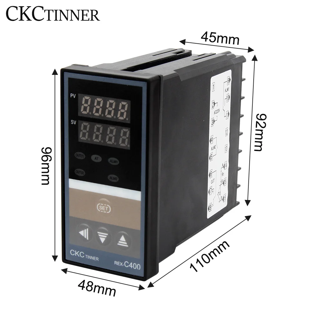 Controlador de temperatura Industrial inteligente Digital PID RKC, relé de 220V, termostato de REX-C100-C400-C700-C900, salida de relé SSR