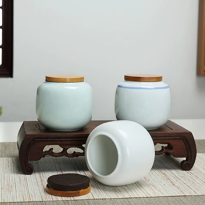 220ml Ceramic Kitchen Tea Box Retro Fission Color Tea Caddies Containers Travel Storage Box Porcelain Jar For Powder Coffee Jar