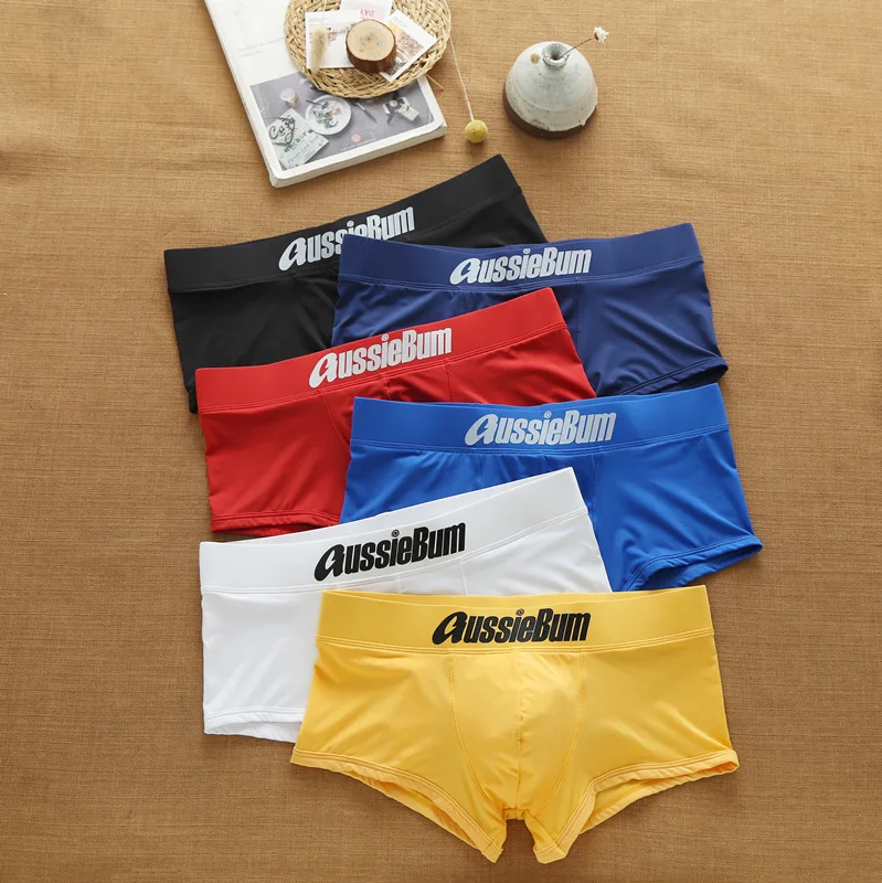 Men\'s Brand Underwear Milk Silk Comfortable Sports Boxer Briefs Dropshipping New Arrival Fashion Underpants Slip For Male