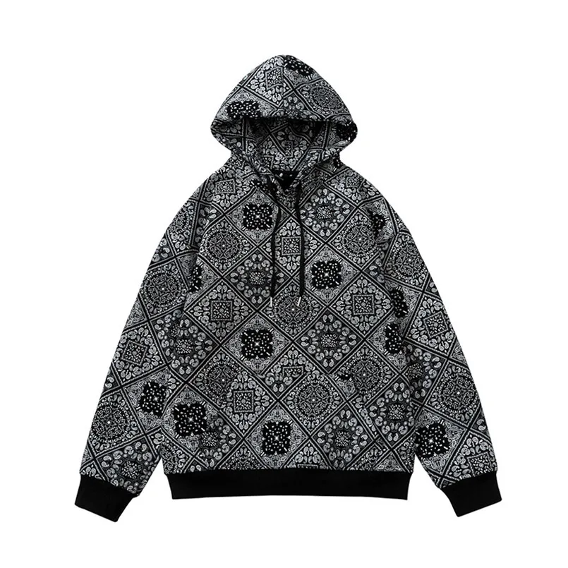 Hooded Fleece Sweatshirts Men Women Bandana Knitted Hoodie Girls Hip Hop Kanye West Harajuku Male Clothes Winter Sweat Shirt