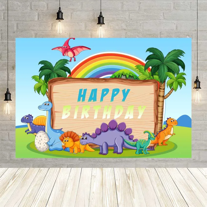 

Avezano Dinosaur Backdrop Photography Jungel Forest Baby Kids Happy Birthday Party Banner Photo Background Shoot Photophone Prop