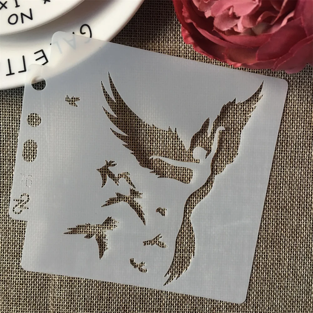 5inch Bird Flying Dancing Girl DIY Layering Stencils Painting Scrapbook Coloring Embossing Album Decorative Card Template