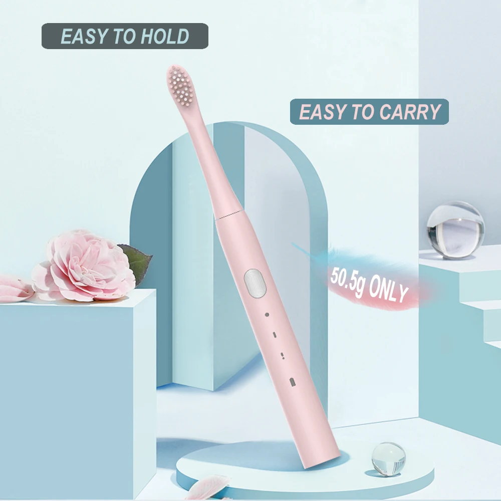 Cepillo de dientes eléctrico sónico, recargable por USB, portátil, para limpieza Dental, cepillo de dientes electrónico, para viajes y uso doméstico