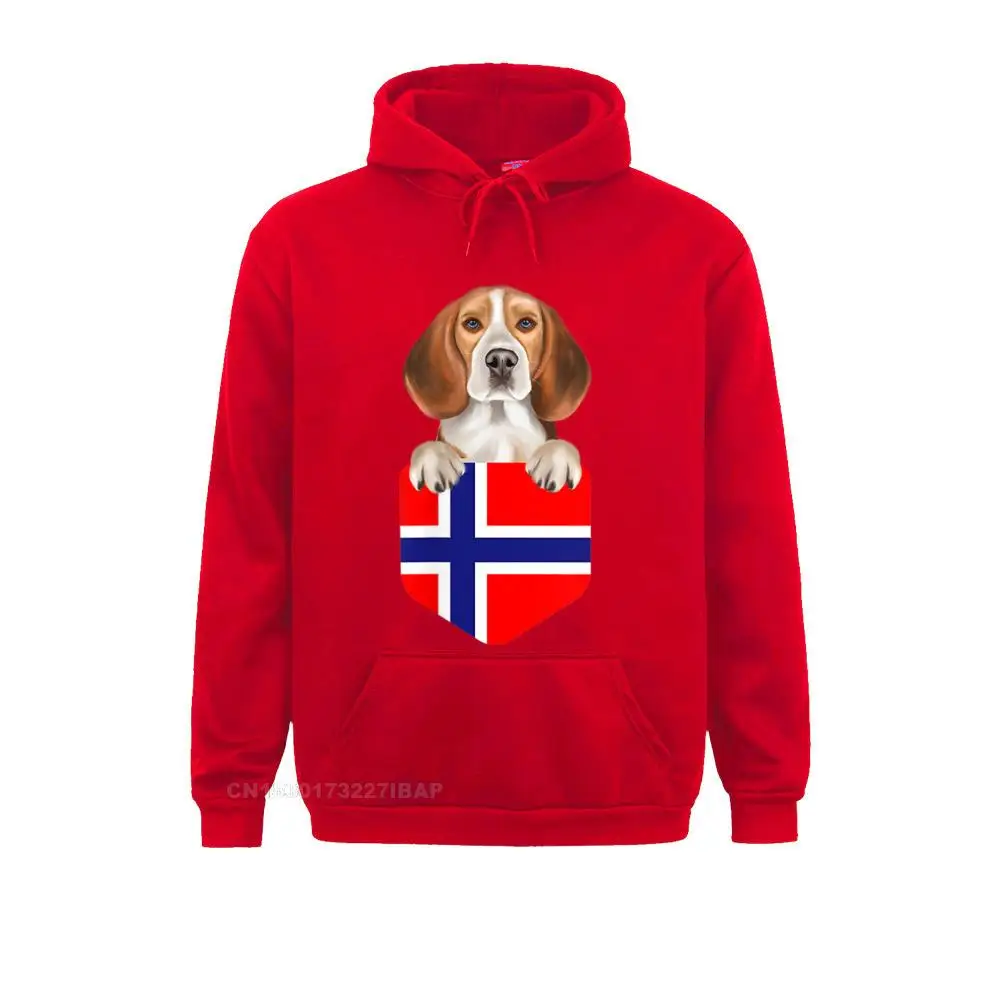 Norway Flag Beagle Dog In Pocket Hoodies Clothes Summer High Quality Printed On Long Sleeve Mens Sweatshirts Printed On