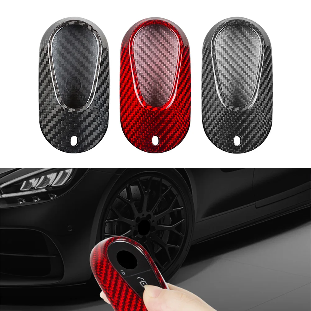 Funda para mando a distancia de coche, cubierta de fibra de carbono 2021, para Mercedes Benz Clase S, S400, S400L, S320l, S350l, S450l, S500l, W223