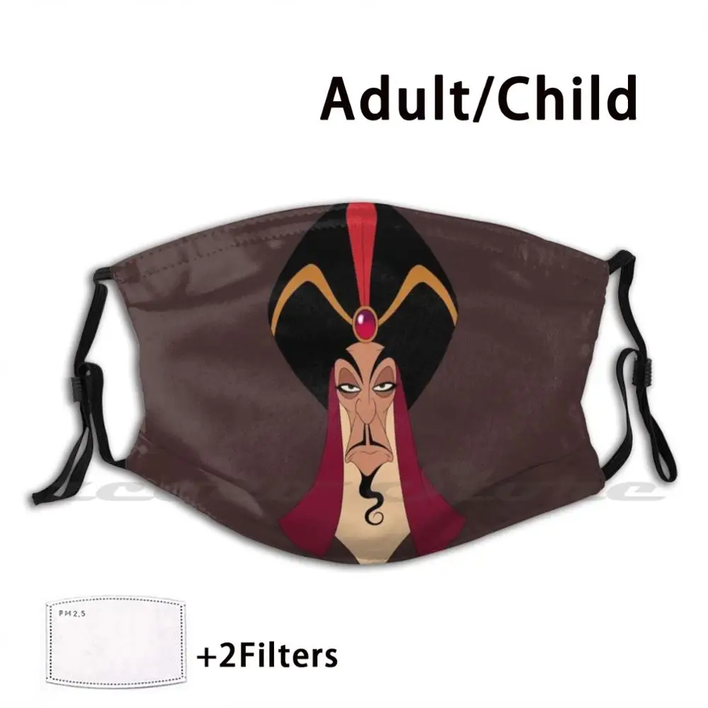 Jafar Mask Cloth Washable DIY Filter Pm2.5 Adult Kids Jafar Aladdin Villain Villains Agrabah