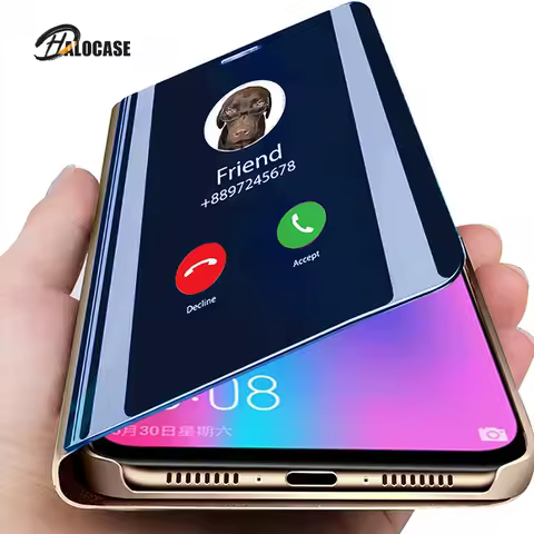Smart Mirror Flip Case For Samsung Galaxy A51 A21s A71 A12 A32 A52 A20s A50 A31 A70 A02s S8 S9 S10 S20 S21 Plus