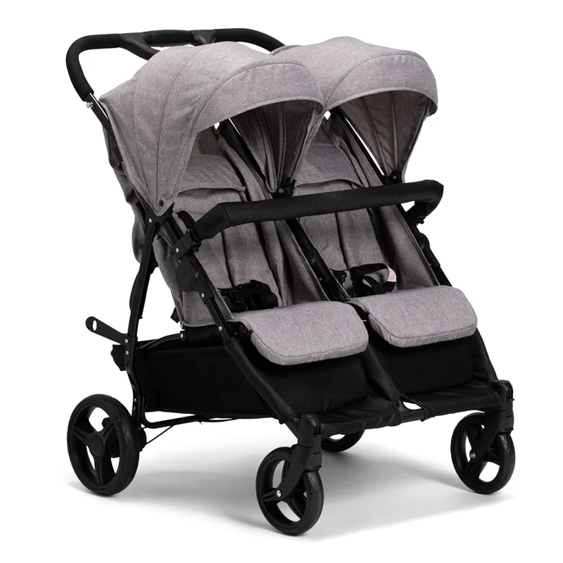 Double Twin Stroller Suitable from Birth, Lightweight, Compact Fold Pushchair side by side twin stroller