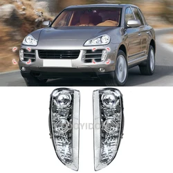 Car DRL Front Bumper Driving Light For Porsche Cayenne 2007 2008 2009 2010 Auto Daytime Running Lamp Without Bulbs