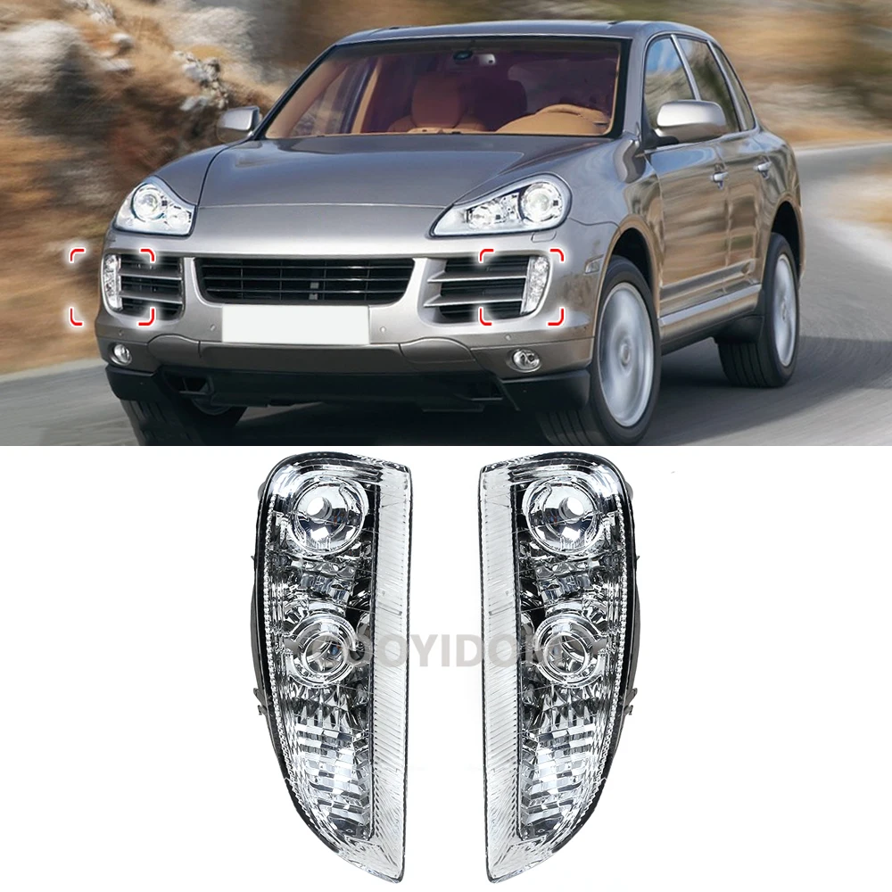 Samochodowe światło do jazdy dziennej DRL przedniego zderzaka do Porsche Cayenne 2007 2008 2009 2010 Automatyczne światło do jazdy dziennej bez żarówek