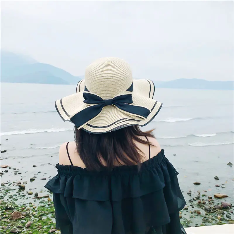 Straw Sun Hats Women Elegant Vintage Travel  Protection Summer Fashion 14 Colors Leisure Hot Sale Ladies Design All-match New