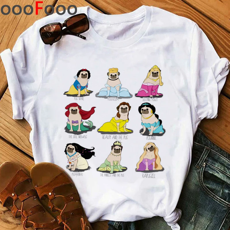 

Pug Harajuku Funny Cartoon T Shirt Women Kawaii Dogs Ullzang T-shirt 90s Graphic Tshirt Cute Anime Fashion Top Tees Female