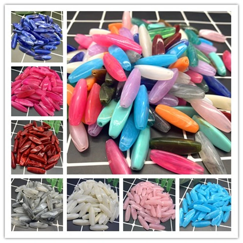 20 sztuk/partia 28x9mm akrylowe koraliki dystansowe 3 strony koraliki koraliki z dużymi otworami dla DIY biżuteria naszyjnik Making