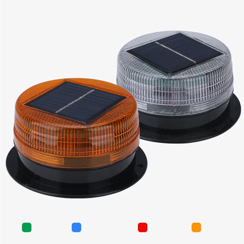 Night warning flashlight LED Solar waterproof Flash Ceiling strobe light traffic and road Beacon Car roof light