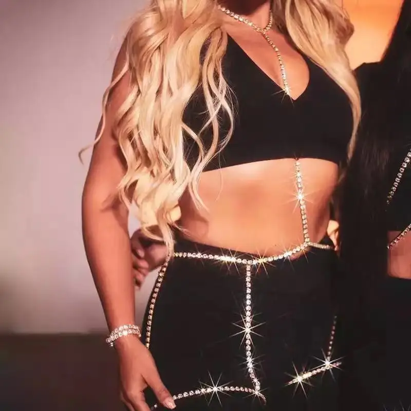 Body Chain Sexy Bra Chain Bikini Beach Outfit Chest Chain Dress Chain necklace Dance Catwalk Tassels портупея Body Jewelry