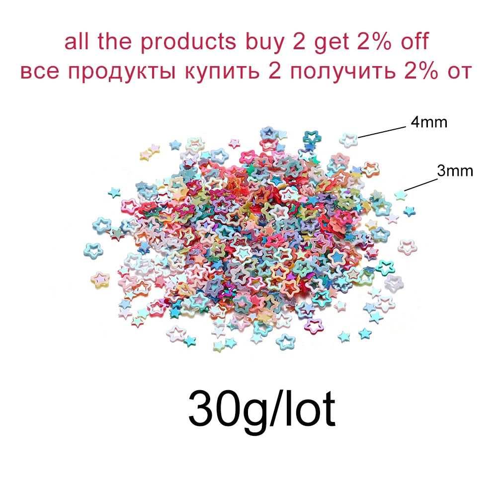 30g/set Nail Art Decoration Sequins Glitter Nail Stickers Star Moon For DIY Jewelry Making Epoxy Resin Mold Filling Accessories