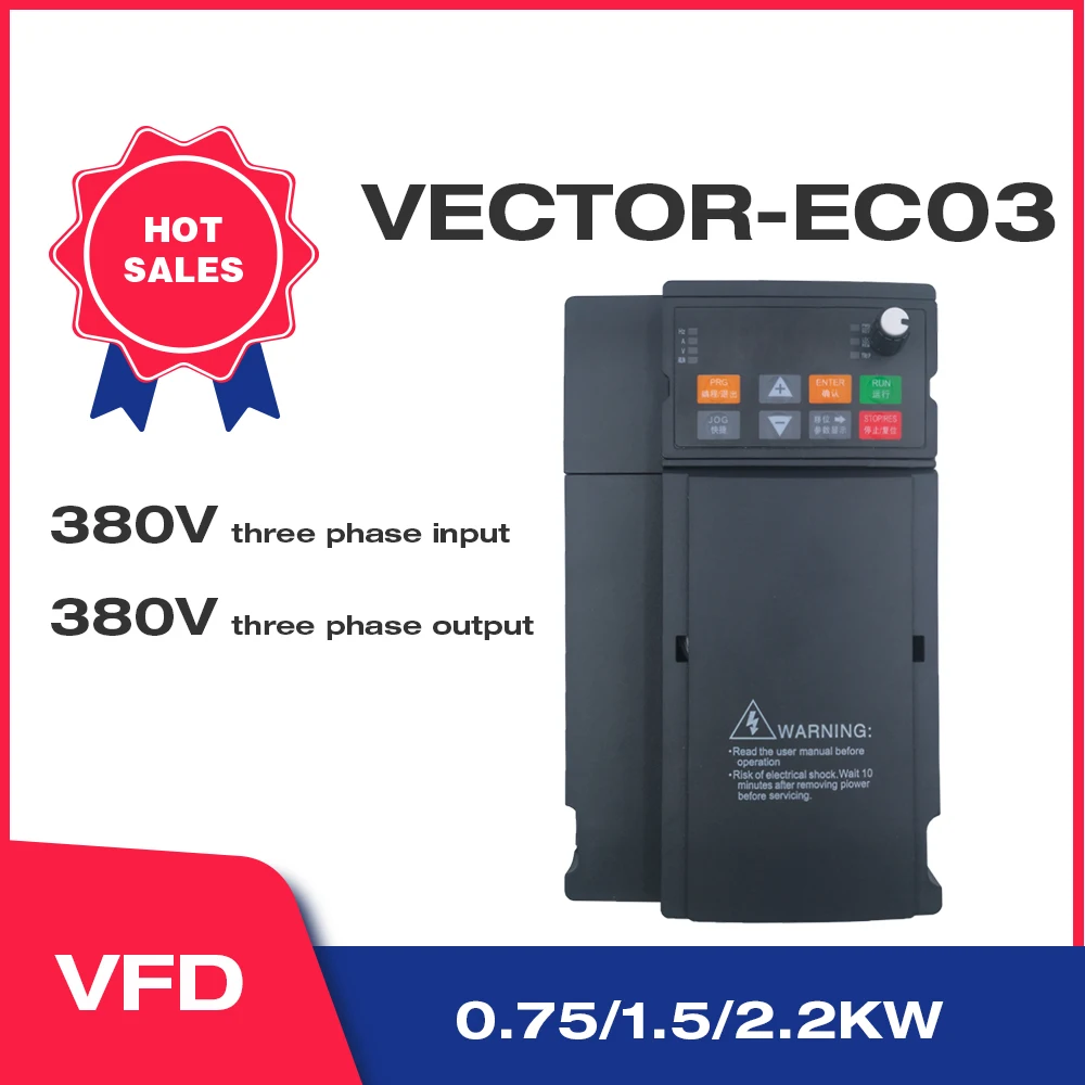 

Vector Frequency Converter 380V 0.75KW/1.5KW/2.2KW Variable Frequency Drive 3 Phase Speed Controller Inverter Motor Angisy EC03