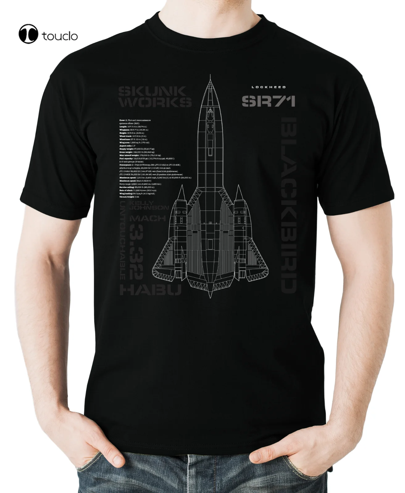 Aviation Themed T Shirt 'Lockheed Sr71 Blackbird' Tee