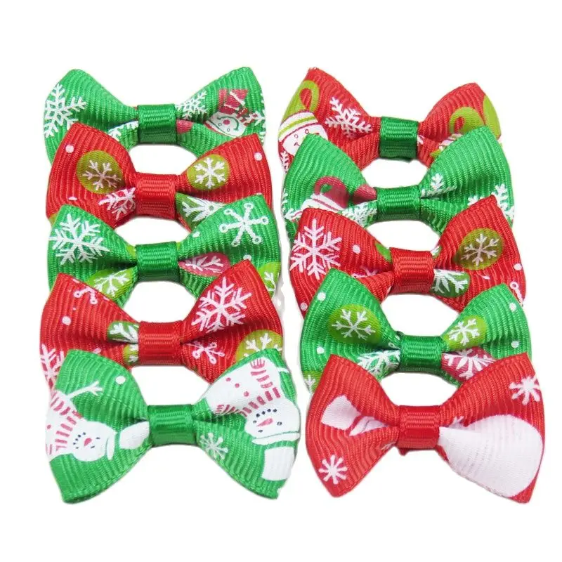 1PCS Candy Christmas Small Bow Hairpin For Girl Hair Tie Child Elastic Hair Bands Scrunchy Clips Hair Accessories For Kids