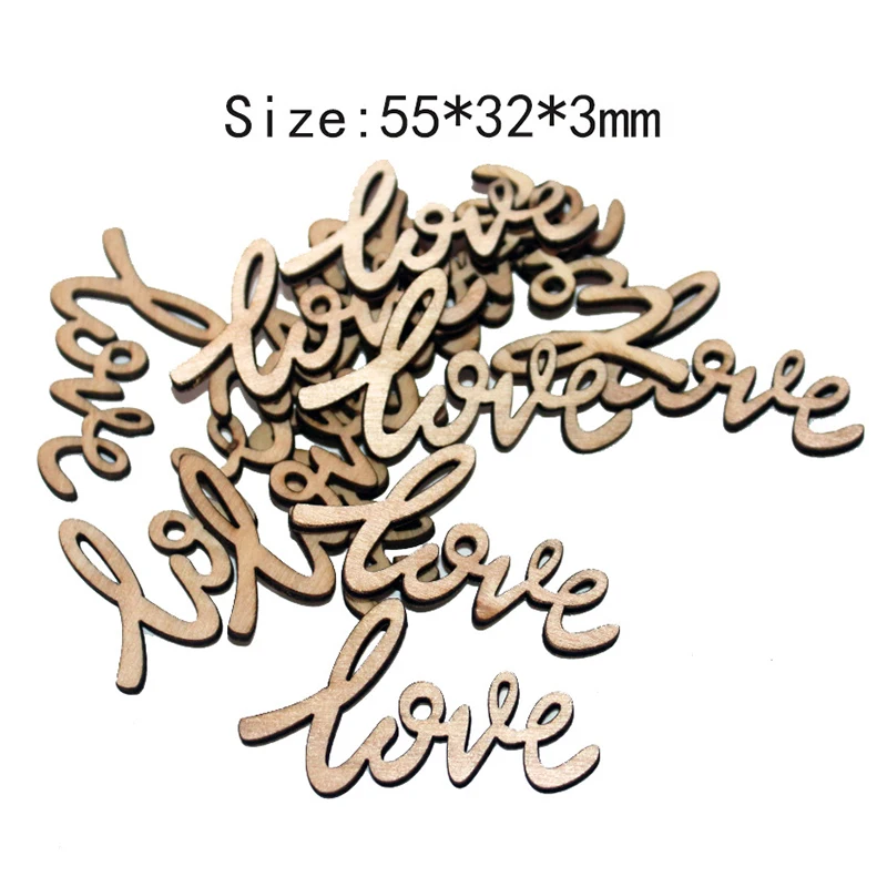 10Pcs Happy Birthday Laser Cut Wooden Slice Love Handcraft Letter Wedding Wood Carving Crafts Hanging Ornaments Party Decoration