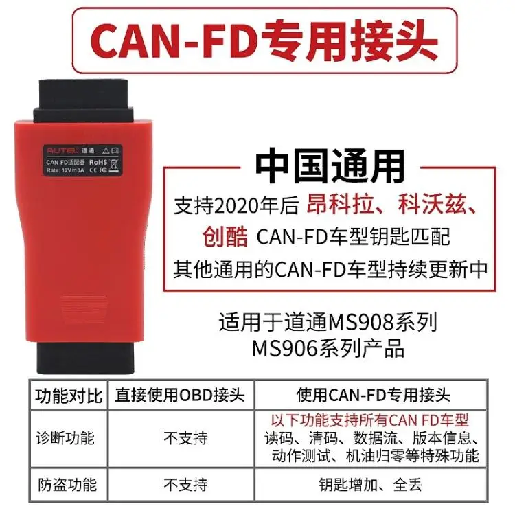 Canfd موصل خاص Kovozengkeweichuangku Ms906s / Ms908 808 الأصلي Canfd رئيس