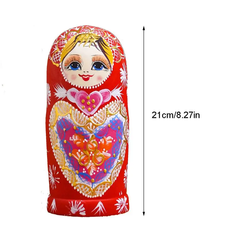 Muñecas rusas de madera Matryoshka para niños, muñecos de anidación, decoración de escritorio, regalos de Navidad, 10 capas por juego