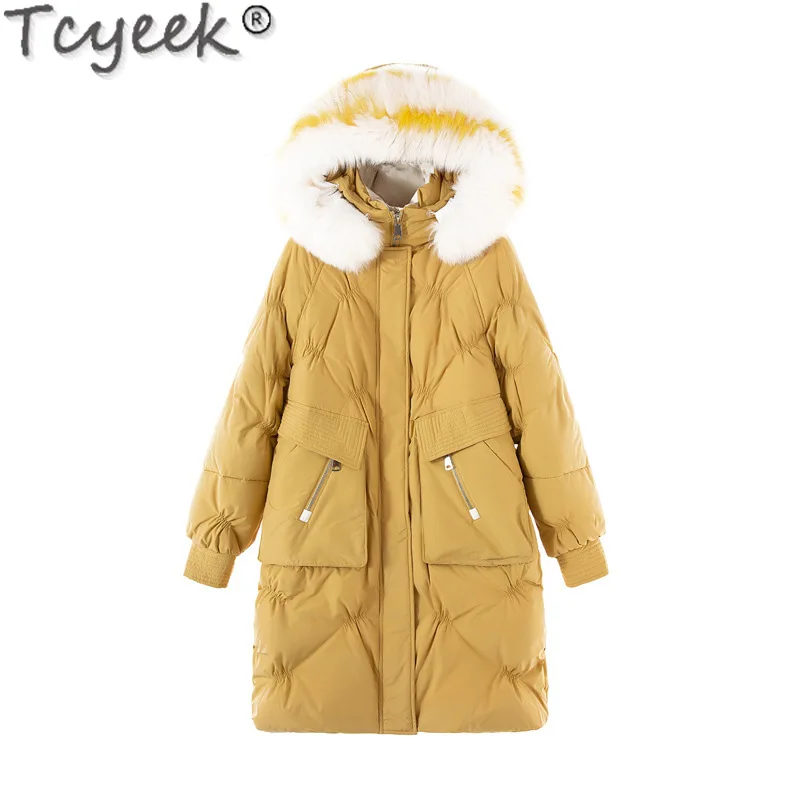 Down Jacket Warm Women's Winter Woman Coat Female Real Fox Fur Collar Hooded Parka Fashion Clothes 2021 Mujer Chaqueta Pph1325