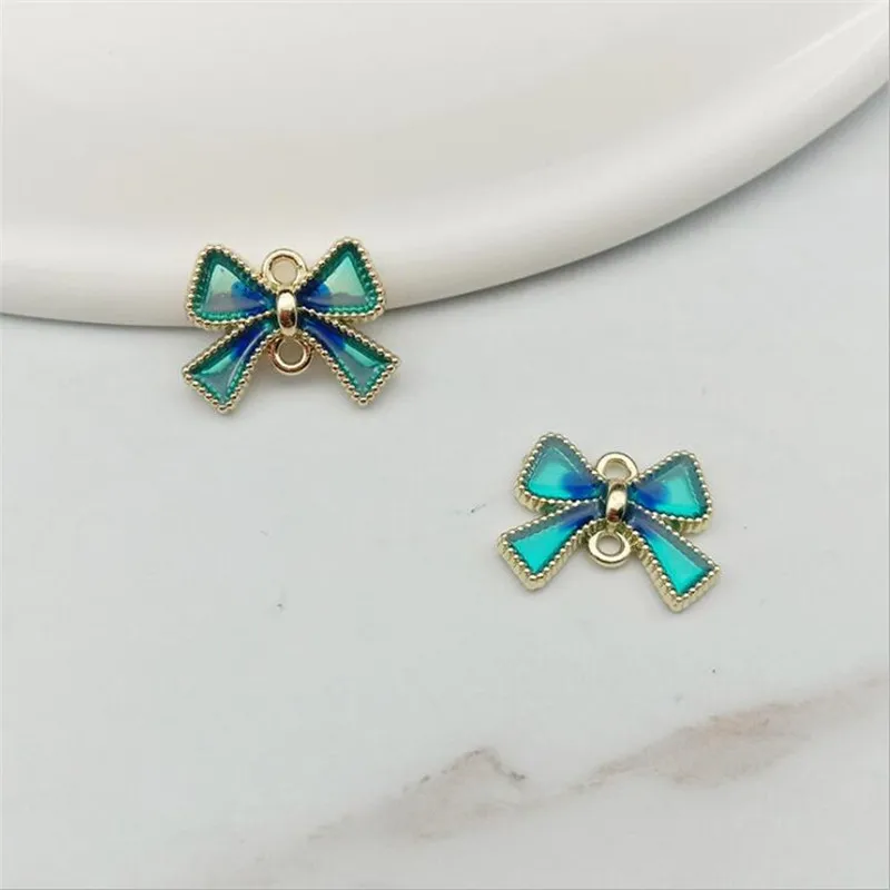 10pcs/lot New Creative Drip Knotbow Charms Connectors For DIY Fashion Earrings accessories Pendant jewelry findings Materials