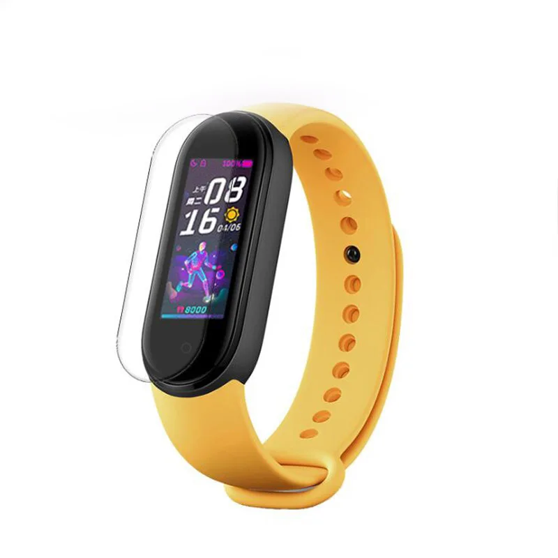 طبقة واقية لتغطية كاملة ناعمة من البولي يوريثان لهواتف شاومي Mi Band 5 Band5 Miband 5 الرياضية الذكية واقي شاشة للمعصم غطاء حماية