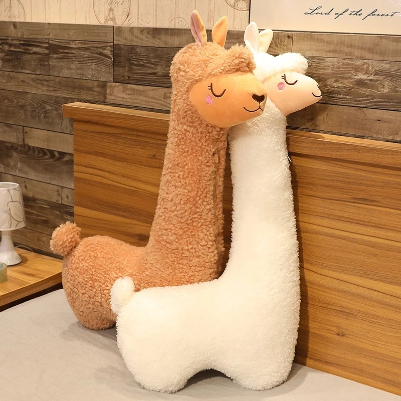 Peluche alpaga japonais, 130cm, adorable, mouton, lama, poupées d'animaux, oreiller de sommeil, décoration de chambre à coucher, cadeau