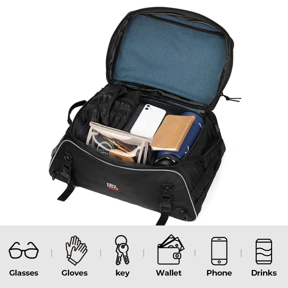 Bolsa de viaje para equipaje de motocicleta, bolsa de viaje, bolsas de maletero plegables con correas de barra para Road King Street Glide para Road