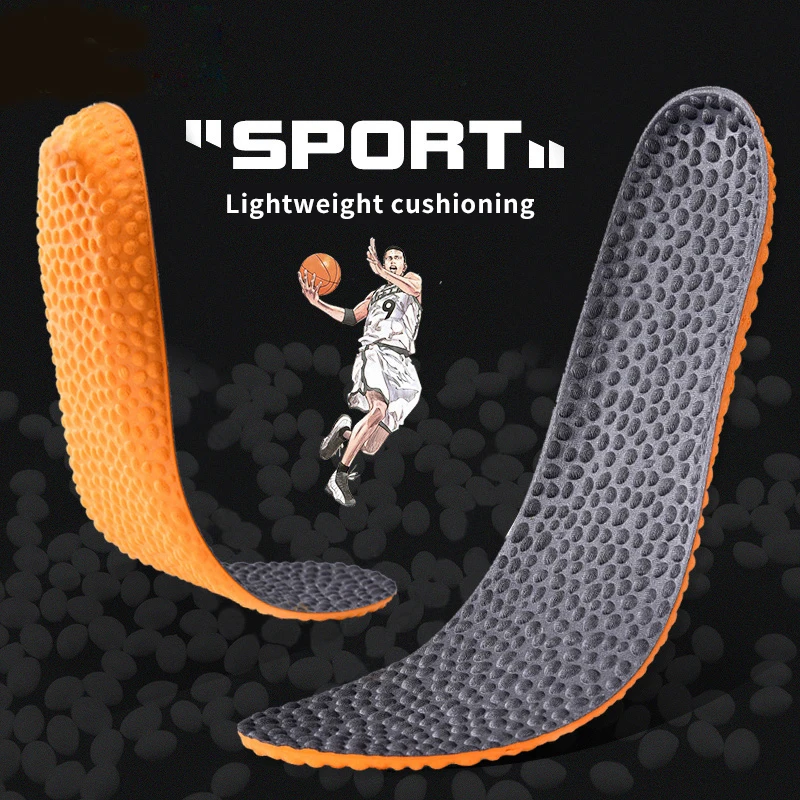 Popcorn Memory Foam Elastic Sports Insoles for Shoes Deodorant Breathable Running Cushion for Men Women Orthotic Shoes Sole Pad