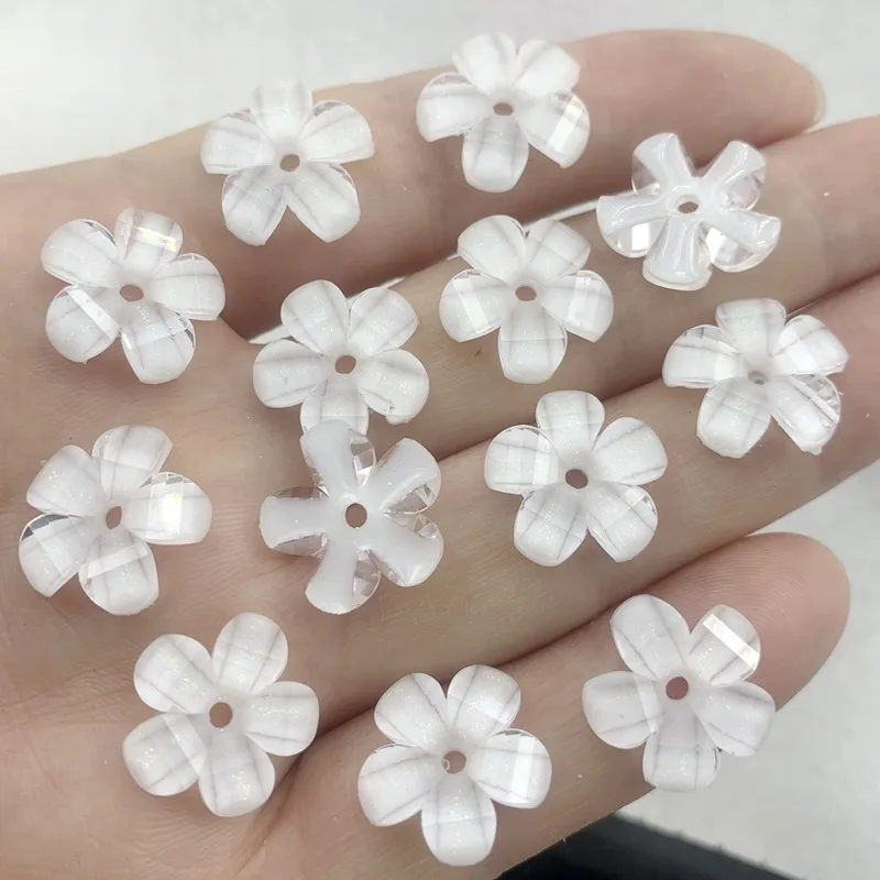 30pcs 16mm Resin Flowers Rhinestones  DIY Jewelry/ Craft Decoration(1 hole) -0T330