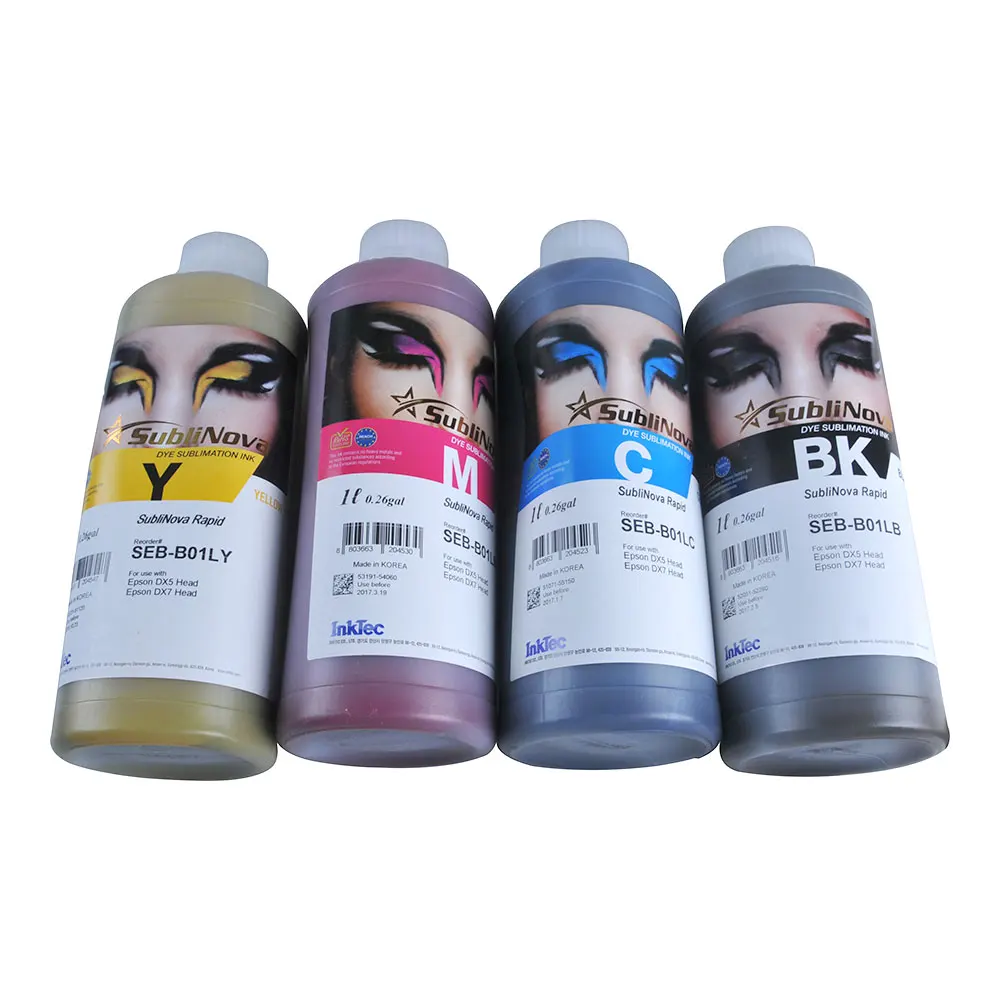 4L CMYK Inktec SubliNova Smart Inkjet Dye Sublimation Ink (DTI) 4 Bottles per Set