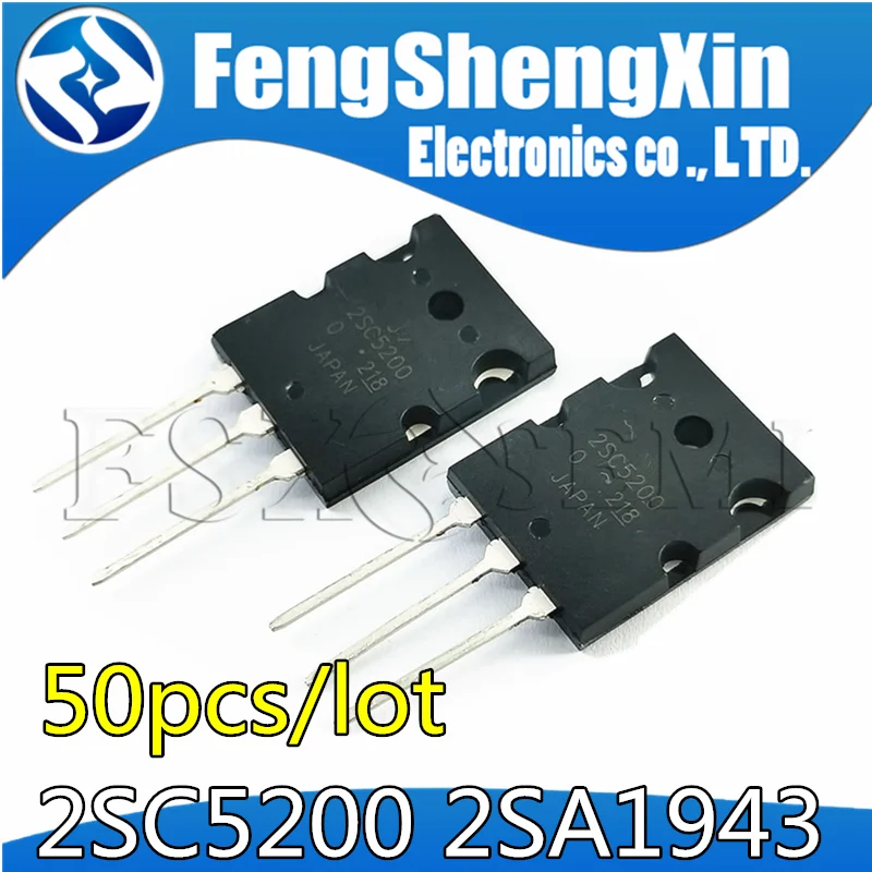 50PCS 2SA1943 2SC5200 TO-3P C5200 A1943  TO-3PL 5200  1943 POWER AMPLIFIER APPLICATIONS IC