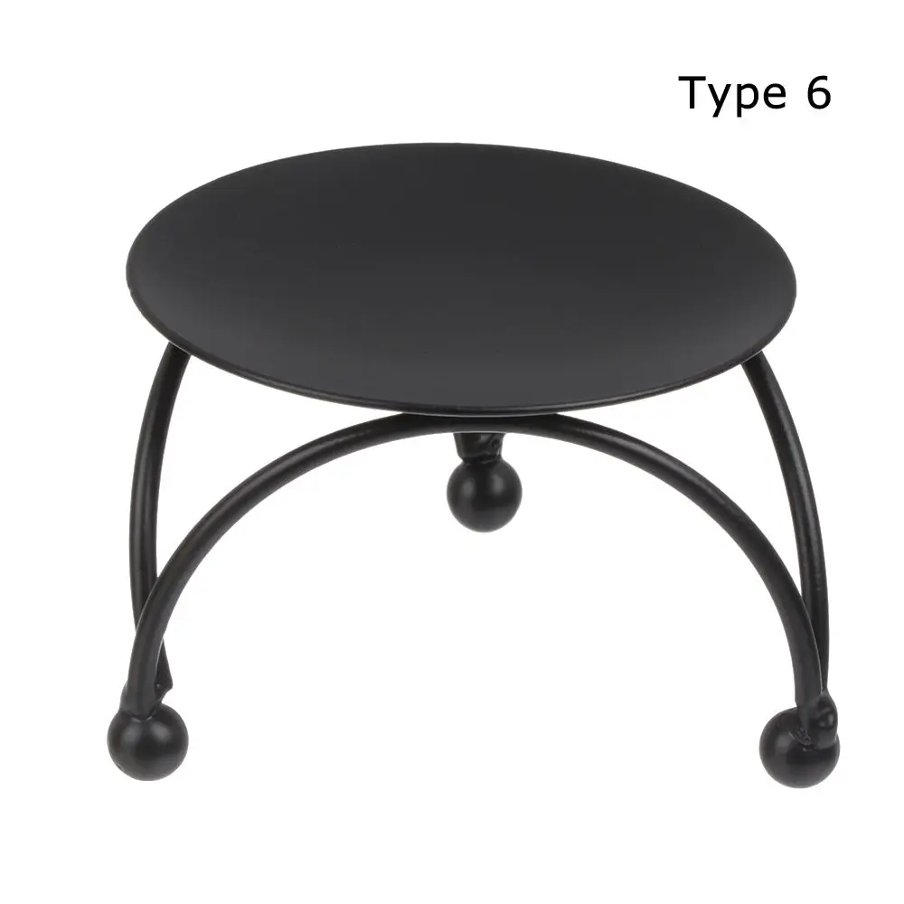 Nordic Style Festival Party Supplies Home Decoration Wrought Iron Craft Candelabra Round Plate Candlestick Candle Holder