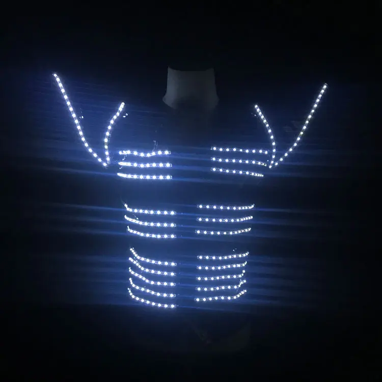 Nightclub KTV singer DJ robot costume Bar light space clothes LED vest summer men's stage dance wear performance clothing