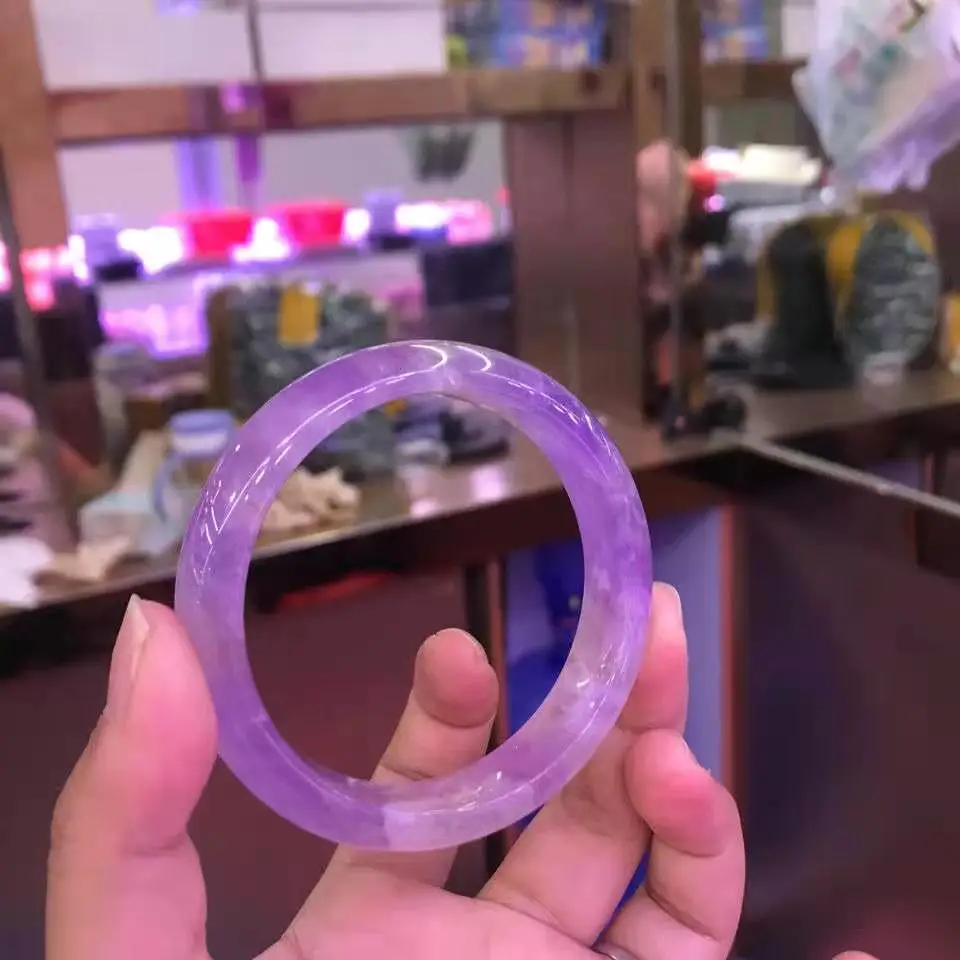 100% Amethyst Natural Stone Bangles Original Stone Cutting Bracelet Fashion women real stone bracelets jade jewelry