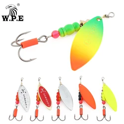 W.P.E 1pcs Spinner Lure 3#/4# 13g/18g Spoon Fishing Lure Fishing Baits Bass Pike Swim Bait Fishing Tackle Brass Metal Pesca