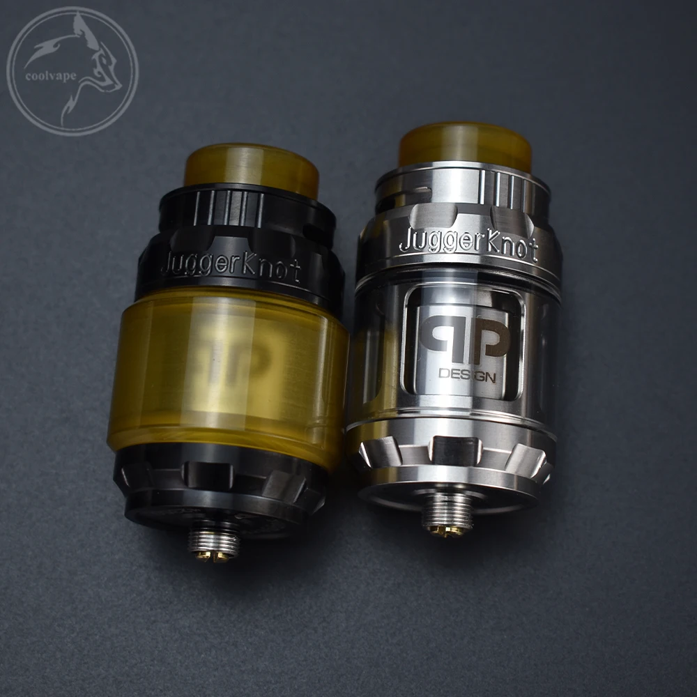 

QP Juggerknot RTA Dual Coils Rebuildable 316SS 28mm Diameter 4ml/6ml Capacity Top Airflow Tank vs QP Designs Fatality M25 RTA