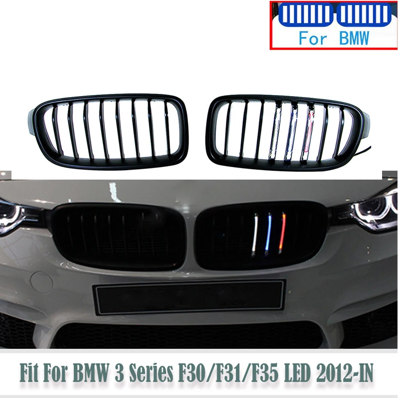 LED Performance Car Front Bumper Racing Kidney Grilles Replacement For BMW F30 F31 F35 3 Series 2018-2012 320i 325i 328i e39