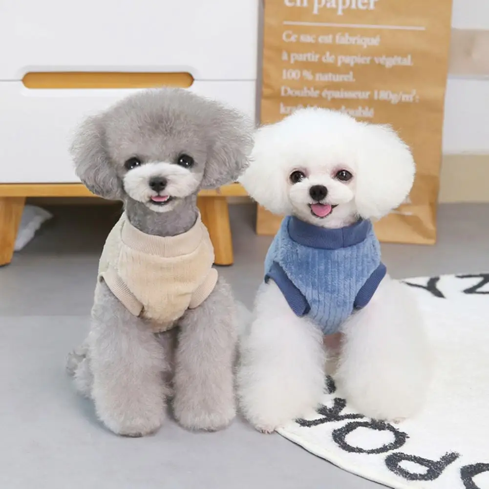 Pet Sweater Small Dogs Puppy Coat Jackets Sweatshirt Solid Color Keep Warmth Skin-friendly Pet Dogs Fleece Sweatshirt Sweater