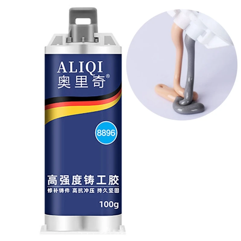 

High Temperature 50g AB Glue Metal Repair Glue Cast Iron Steel Strength Repairing Adhesive Waterproof Transparent Quick Drying