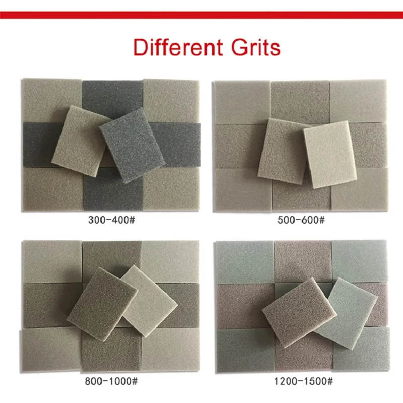 20Pcs Soft Foam Sponge Sanding Block Wet Dry Sandpaper 300-1500 Grit Abrasive Sand Paper for Model Fiberglass Plastic Polishing