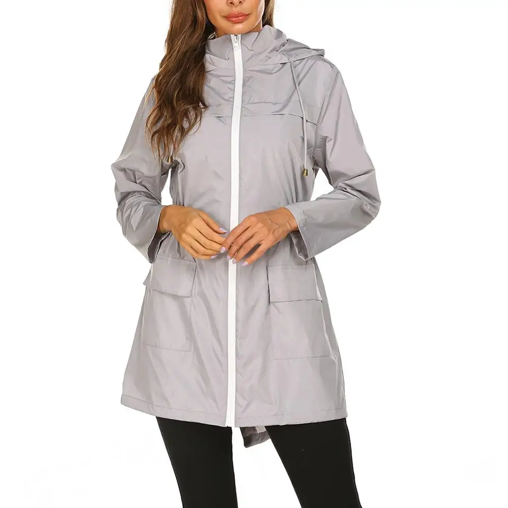 Lightweight Hooded Raincoat Outdoor Waterproof Windbreaker For Women Girls