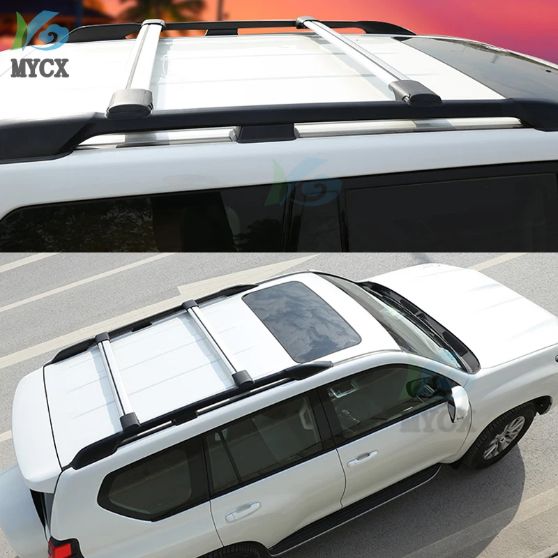 Horizontal roof rail roof rack bar cross bar for Toyota Land Cruiser Prado 2700 4000,anti-thef, real thicken aluminum alloy