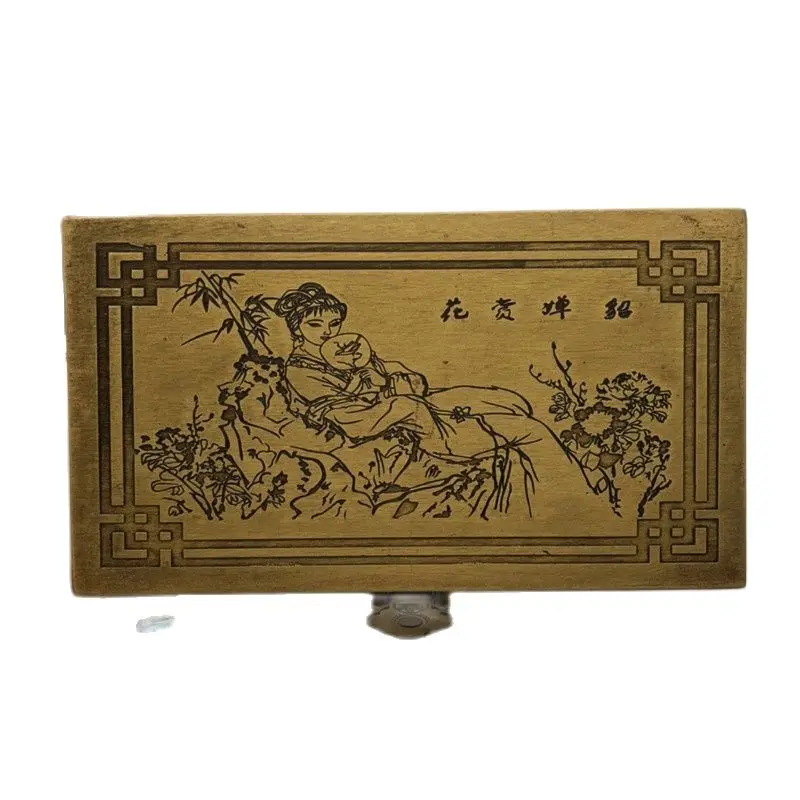 Antique Bronze Diao Chan Jewelry Box, Old Bronze