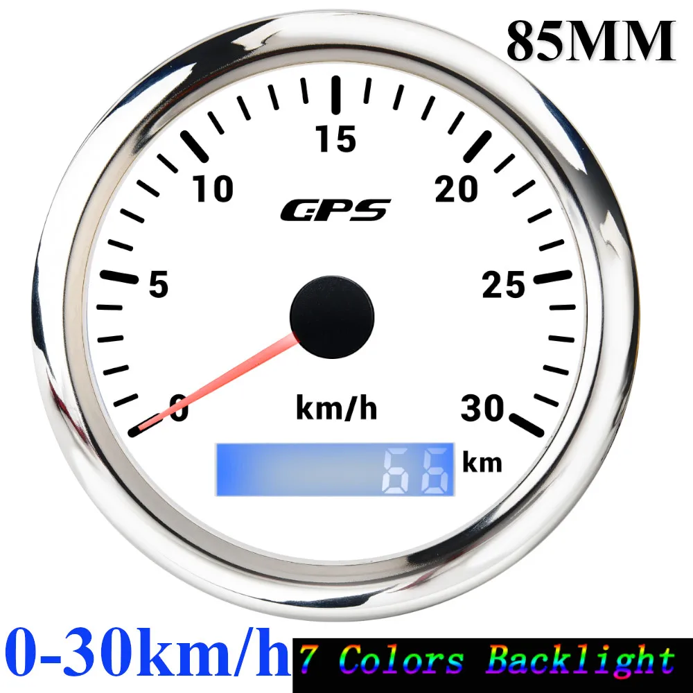 85mm GPS Speedometer Odometer Gauge 0-120MPH 160MPH 120KMH 200kmh with 7Colors Backlight For Car Boat Motorcycle Truck 12V/24V image 3