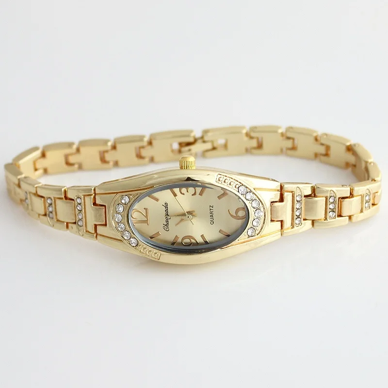 Unikalne moda kobiety ze stali nierdzewnej kwarcowy zegarek na rękę damskie kryształ górski bransoletka do zegarka zegarek